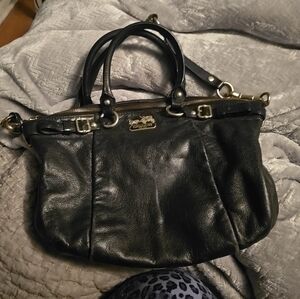 Coach Black Leather Shoulder Bag
